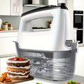 Hand Mixer, Handheld Mixer With Storage Case 5-Speed Plus Turbo Hand Mixer Electric With 5 Stainless Steel Attachments(2 Beaters, 2 Dough Hooks And 1 Whisk), Silver.