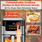 Air Fryers, Pro 10-in-1 with Large Capacity Basket, 95% Less Oil, Match Cook & Smart Finish to Roast, Broil& More for Quick, Easy Meals, Stainless Steel
