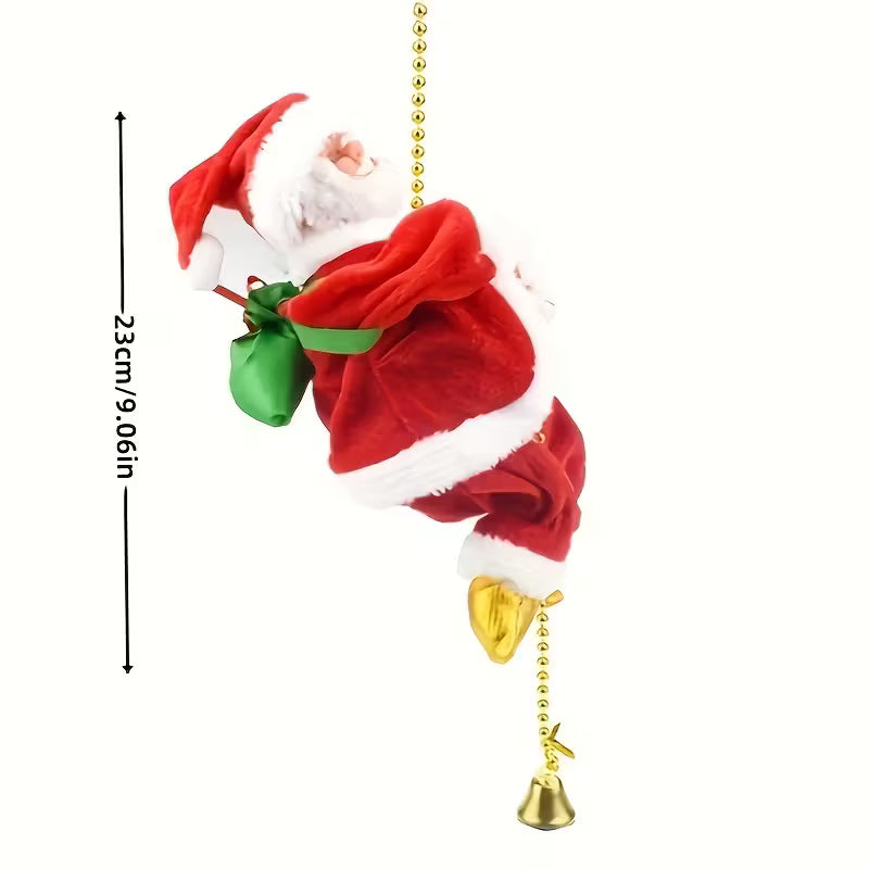 Climbing Rope Santa Decoration with Hanging Plastic Santa Ornament - /Outdoor Christmas & New Year Hanging Rope Decor for Store, Roof, Columns - Dynamic Holiday Gift & Year-Round Decoration (Compatible with Climbing Ropes), Christmas Decor