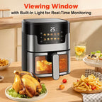 Air Fryers, Pro 10-in-1 with Large Capacity Basket, 95% Less Oil, Match Cook & Smart Finish to Roast, Broil& More for Quick, Easy Meals, Stainless Steel