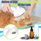 1pc Pet Spray Deshedding Brush, 3-in-1 Steam Pet Brush, One-Click Deshedding Self-Cleaning Cat and Dog Brush, Anti-Static Flying Hair Pet Grooming Brush, Stainless Steel Needle Brush, USB Charging, Suitable for Long and Short Hair Cats and Dogs