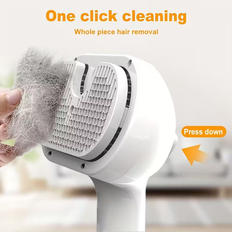 1pc Pet Spray Deshedding Brush, 3-in-1 Steam Pet Brush, One-Click Deshedding Self-Cleaning Cat and Dog Brush, Anti-Static Flying Hair Pet Grooming Brush, Stainless Steel Needle Brush, USB Charging, Suitable for Long and Short Hair Cats and Dogs