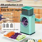 Very Beautiful Large Mouth Hand Crank Rolling Cutter for Home Use, 3 Configurations. Quick, Easy and Time-Saving Fruit & Vegetable Slicer/Shredder with Beef Tenderizer Function