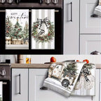 6pcs Festive Christmas Kitchen Towels - 23.62x15.75 Inch, Polyester, Quick-Dry, Absorbent, with Snowman, Reindeer, and Holiday Designs for Kitchen, Dining, and Holiday Decor, Christmas Kitchen Decor