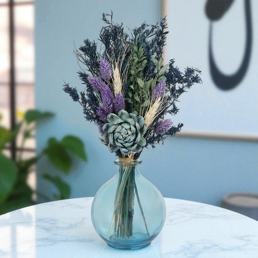 Blue Horizon Round Flower Vase