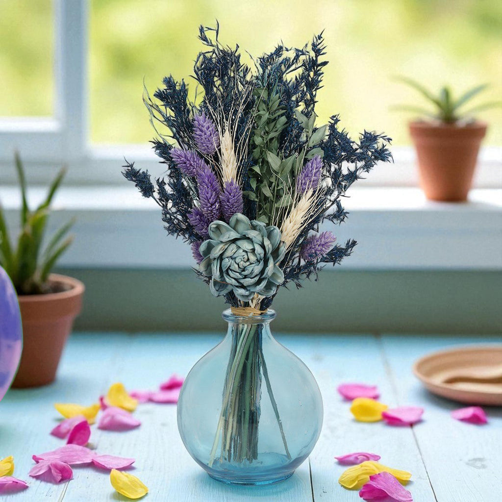 Blue Horizon Round Flower Vase