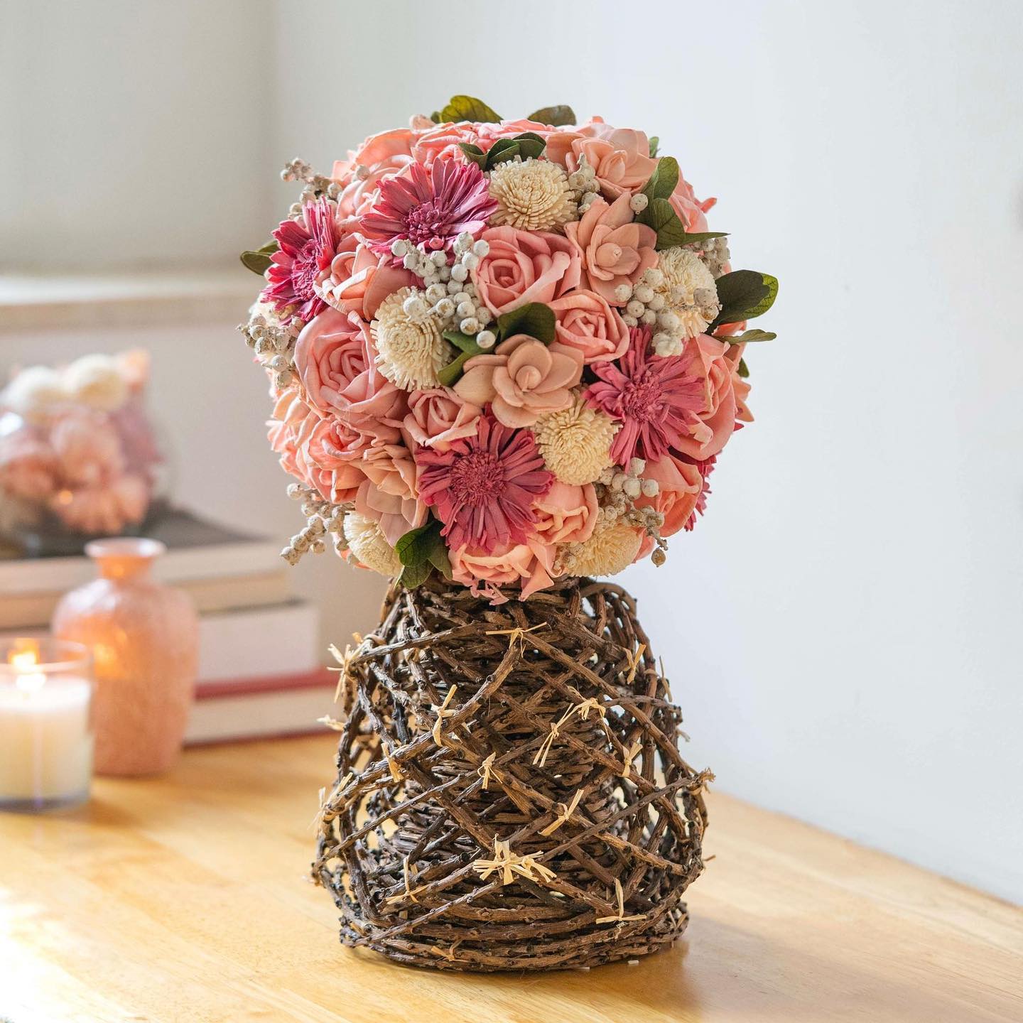 Pretty in Pink Dried Flower Bouquet