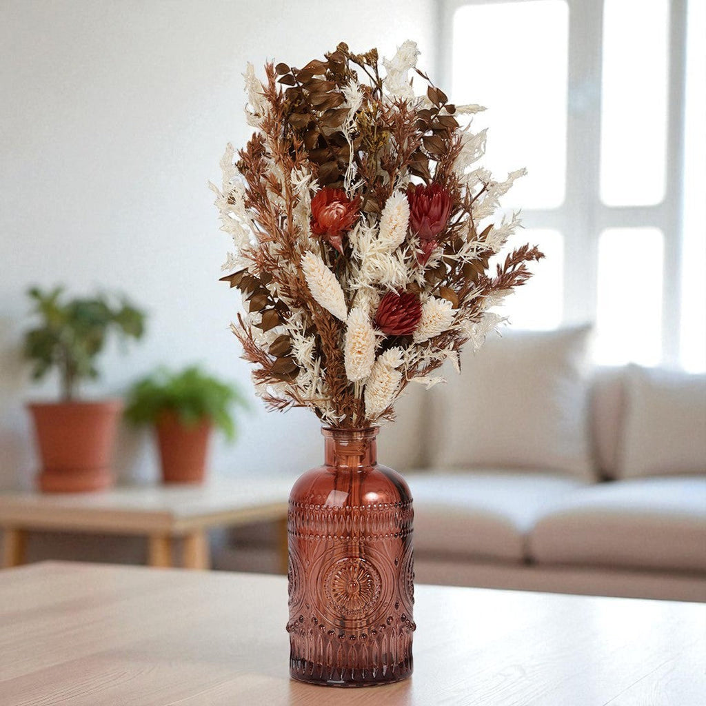 Cocoa Embossed Flower Vase
