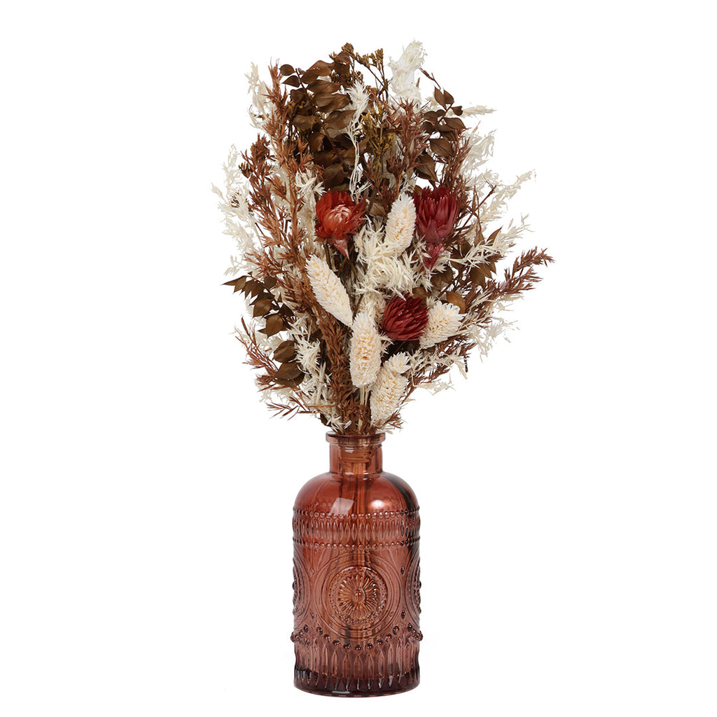 Cocoa Embossed Flower Vase