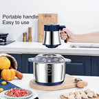 1.32gal Large Capacity Electric Food Processor & Meat Grinder - Heavy-Duty Stainless Steel Chopper with 40,000 RPM Motor, 5-Speed Settings, Bi-Level Blades, Vegetable Slicer for Kitchen - Compatible with Plug (for Vegetables, Fruits, Meat, Nuts)